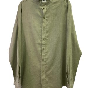 CAMICIA OWEN COLLO COREANA MISTO LINO OLIVA