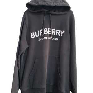 FELPA NERA  BURBERRY CON CAPPUCCIO