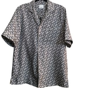 PIGIAMA BURBERRY CORTO SETA GRIGIO