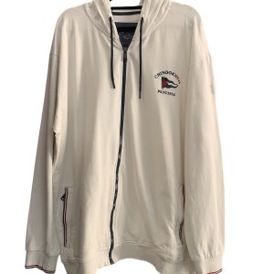 FELPA PAUL & SHARK CON CAPPUCCIO E ZIP BIANCA